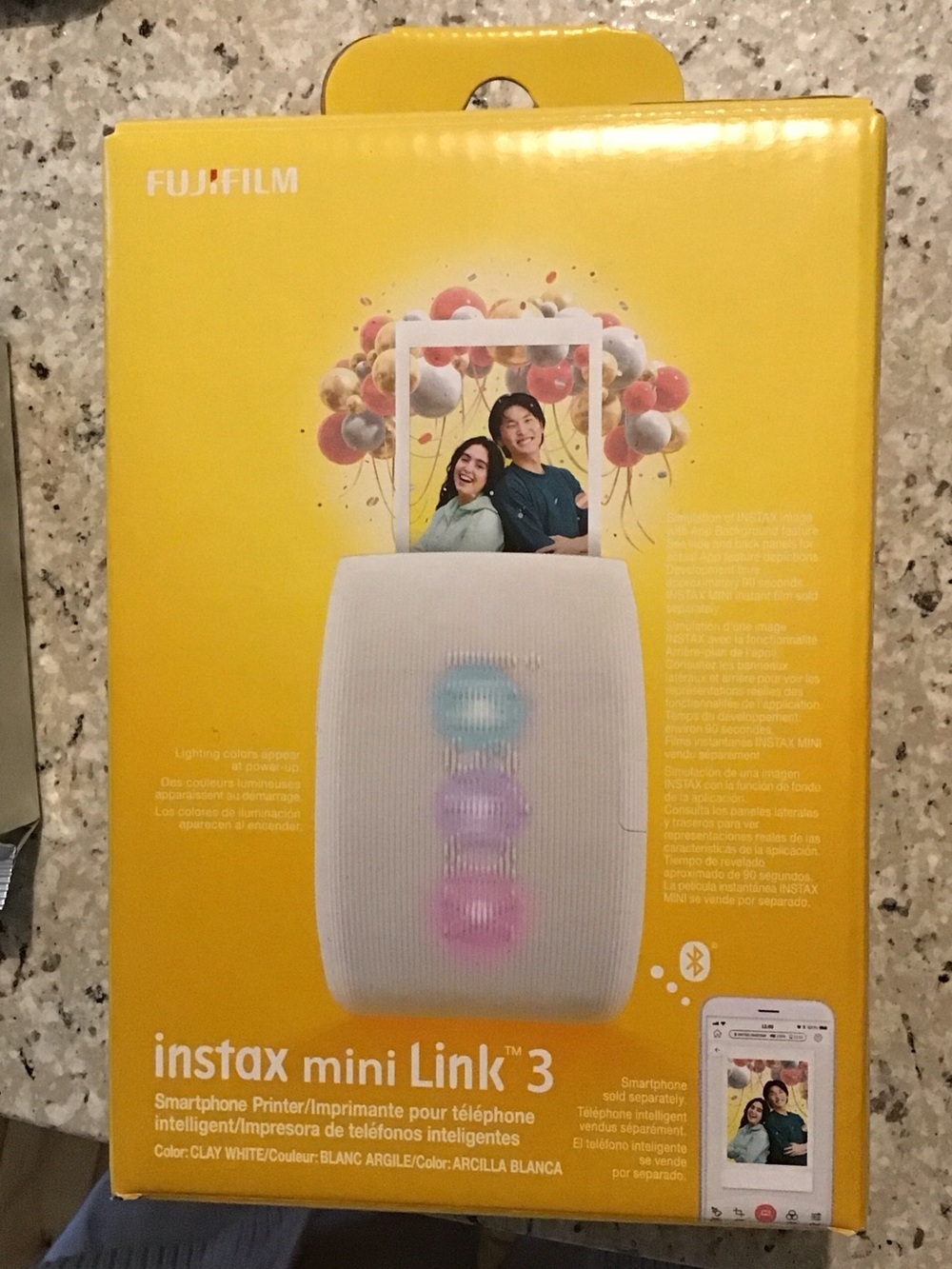 Fujifilm Instax Mini Link 3 - Yellow Packaging with White Printer